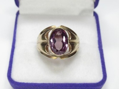 Original Vintage Women's Alexandrite Ring Gilt Silver 875 Jewelry USSR Size 9.5