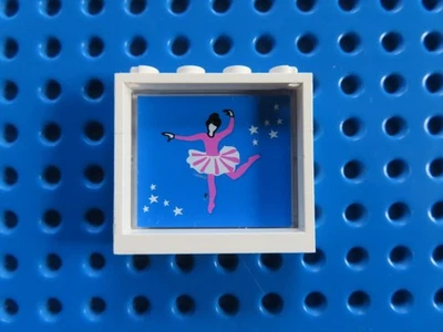 Lego 1 x Rahmen 4033 weiß 1x4x3 Glas 3855pb007 Ballerina Soccer TV Gerät 5890 - Bild 1 von 2