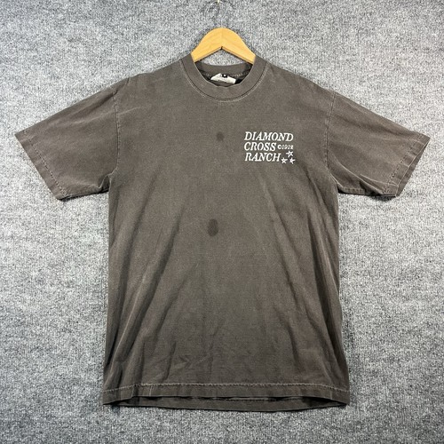 Camiseta Diamond Cross Ranch Jackson Hole Wyoming Wolf para hombre camiseta gráfica mediana - Imagen 2 de 7