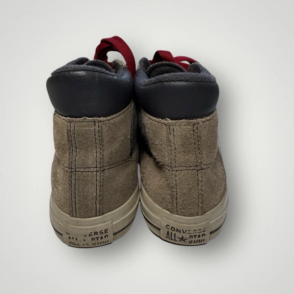 Tênis raro Converse All Star camurça cano alto marrom vermelho cadarços jovens crianças 4 - Imagem 4 de 4