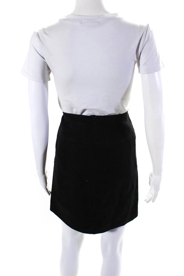 Falda corta recta con cremallera trasera texturizada de algodón negra talla 2 'S Max Mara para mujer Foto 3 de 4