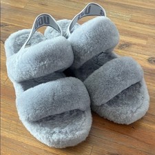 UGG Women's Fluff Yeah Sheepskin Slingback Slippers Size 6
