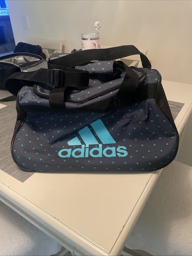 Adidas Duffle Gym Overnight Bag Teal Polka Dot