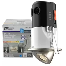 Commercial Electric 3 in LED Color Changing Recessed Gimbal Kit 2700K - 5000K