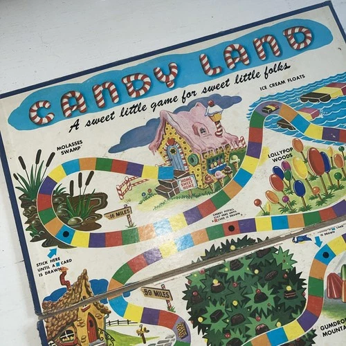 Vintage 1962 Candy Land Game BOARD ONLY by Milton Bradley #4700-X