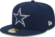 Dallas Cowboys New Era NFL 59FIFTY Hat Cap Men's Fitted size 7 5/8 Navy Blue NWT
