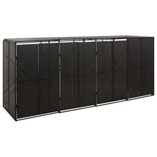 Wheelie Bin Shed Garden Outdoor Rubbish Bin Shed Storage Poly Rattan vidaXL