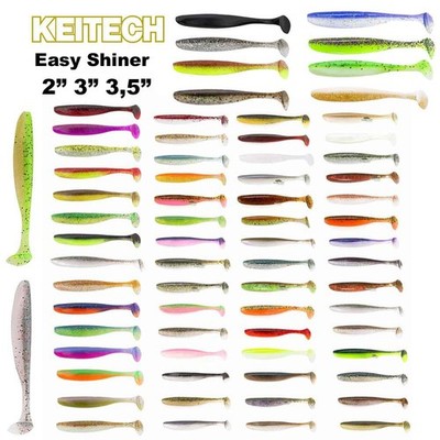 Keitech Easy Shiner 2'' 3'' 3,5'' (4'' 4,5'' 5'') (6,5'' 8'') Zander Hecht alle Farben