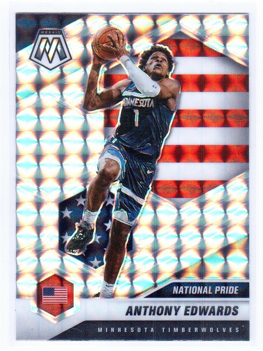 Anthony Edwards RC 2020-21 Panini Mosaic National Pride Rookie Silver Prizm