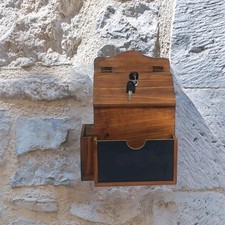 Wall Mount Mailbox Comment Box Professional Wooden with Key Lock Secured Postbox