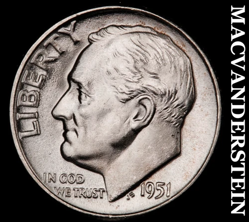 1951 Roosevelt Dime- Silver Choice Gem Brilliant Uncirculated  #i4089