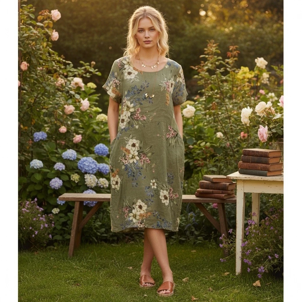 chinese dress ladies Shop Pink Linen Shift Dress | Italian Linen