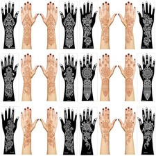 Henna Tattoo Stencil Kit,12 Sheets Stickers for Henna Tattoo Hand Forearm Glitte