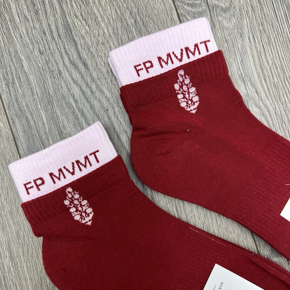 Pack de 2 calcetines Free People Movement Lucky Honey Quarter Bannbutt rosa borgoña Foto 3 de 4