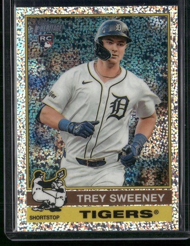 2025 Topps Heritage #432 Trey Sweeney Chrome Silver Sparkle Refractor