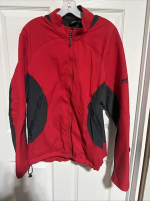 Helly Hansen Men's Red Grat Fleece Jacket L Full Zip Logo