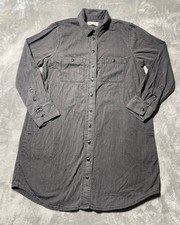 Madewell Shirt Dress Gray Button Long Sleeve Collared Popover Casual Women’s M
