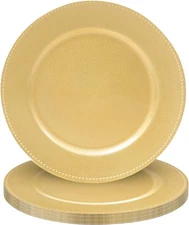 MAONAME 13" Gold Charger Plates Set of 10, Round Charger for Dinner Plates