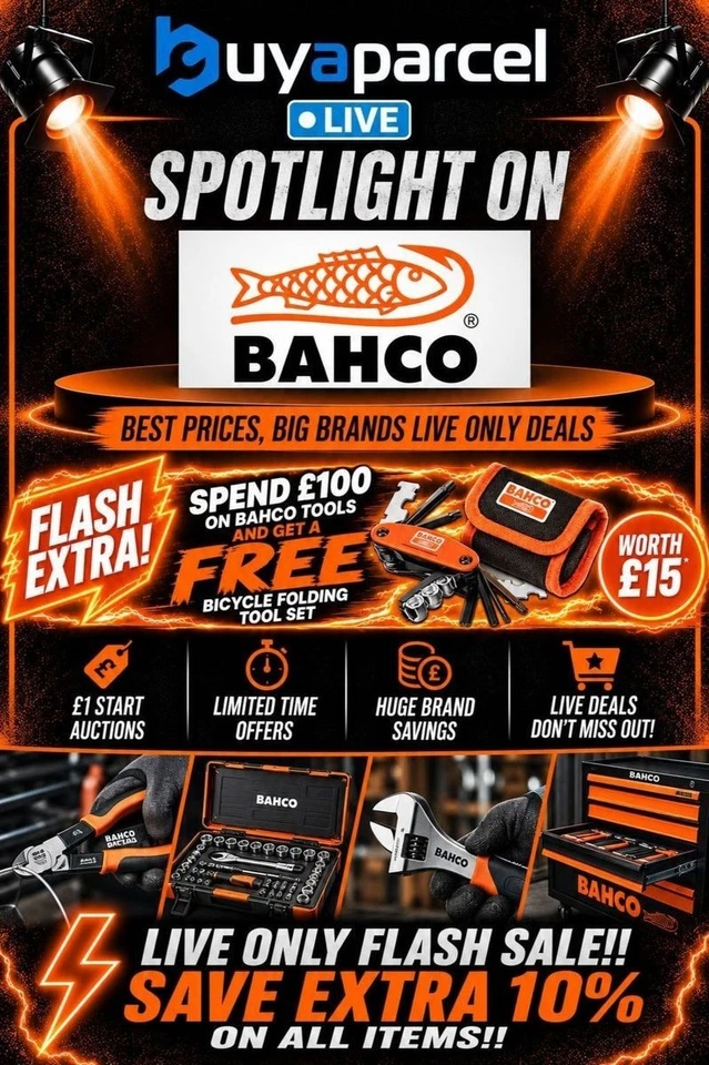 Buyaparcel LIVE Spotlight on Bahco | £1 Auctions | Live ONLY Flash Sale