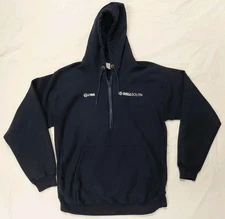 Vintage BellSouth Hoodie CWA Union Logo Made in USA Navy Blue Size M Quarter Zip