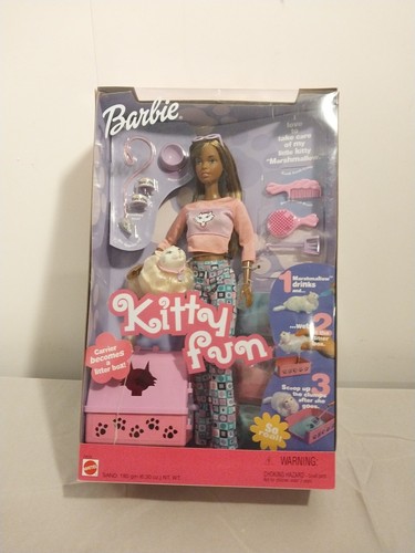 2000 Mattel Kitty Fun Barbie bambola afroamericana 28624 gatto nuovo - Foto 1 di 5