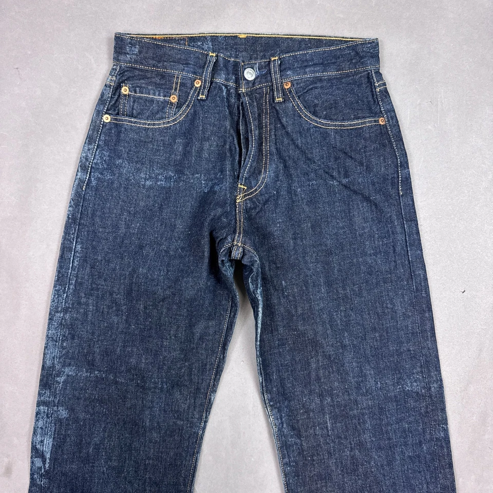 Levis 501 Jeans Mens 28x34 Blue Japanese Selvedge Green Line Raw Pant (Tag29x36) - Image 4 of 4