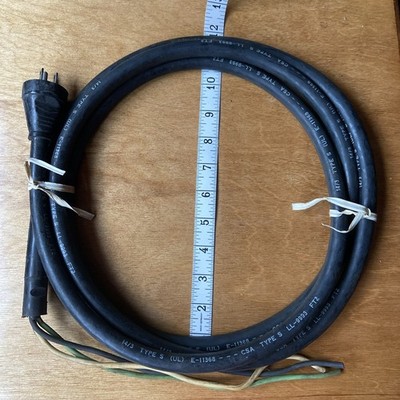 14 Gauge 3 Wire Heavy Duty Oil Resistant Power Cord 8.5 Foot with Grounded Plug