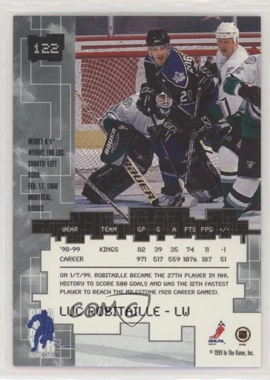 1999-00 ITG Be A Player Millennium Signature Series /25 Luc Robitaille #122 HOF - Image 2 of 2