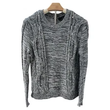 360Cashmere | Cable Knit Back Full Zip Cashmere Cotton Sweater