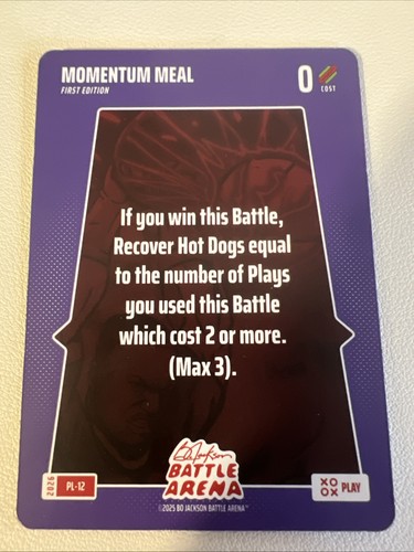 Bo Jackson Battle Arena Momentum Meal Play Card SSP PL-12