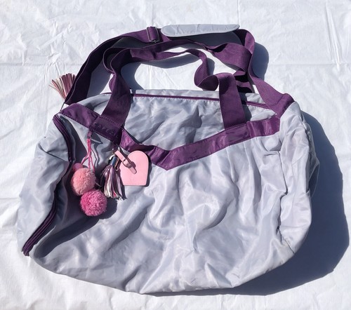 Capezio Dance Girls Ballet Sports Gym Travel Duffel Bag Large Gray Purple