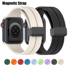 Magnetic Silicone Strap for Apple Watch Ultra 49mm 45mm 44mm Band - UK