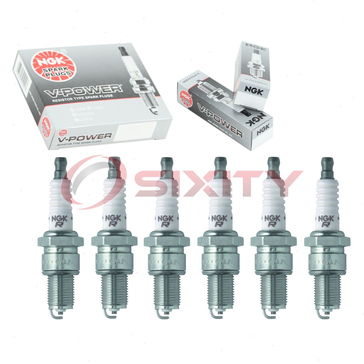 6 pcs NGK V-Power Spark Plugs for 1977-1978 Nissan 280Z 2.8L L6 - Engine Kit hw