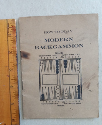 HOW TO PLAY MODERN BACKGAMMON 1930 BOOKLET BOARD GAME OFFICIAL RULES