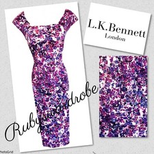 L K Bennett ‘Verena’ Purple Party Office Casual Work Evening dress UK 8