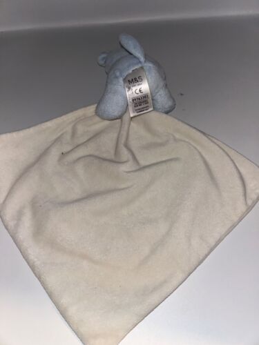 M&S Blue Dog Comforter Cream Comfort Blanket Blankie Plush Marks 09763302 - Picture 3 of 4
