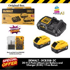 DEWALT DCB208-2C 20-V 2-Pack Lithium-ion Battery and Charger 8 Ah Free Bonus