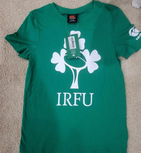 Child's Canterbury IRU IRELAND RUGBY short Sleeve Organic Cotton Shirt SZ 10 - Picture 13 of 13