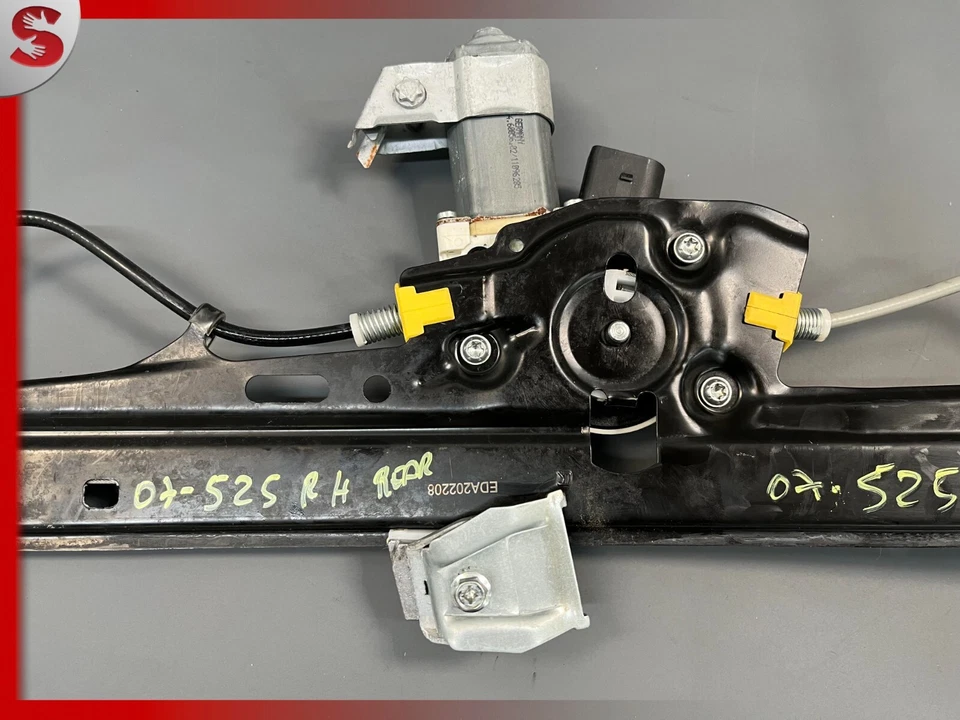 04-10 REGULADOR VENTANA PUERTA LADO PASAJERO TRASERO DERECHO BMW 525i 51357184745 OEM Foto 3 de 4