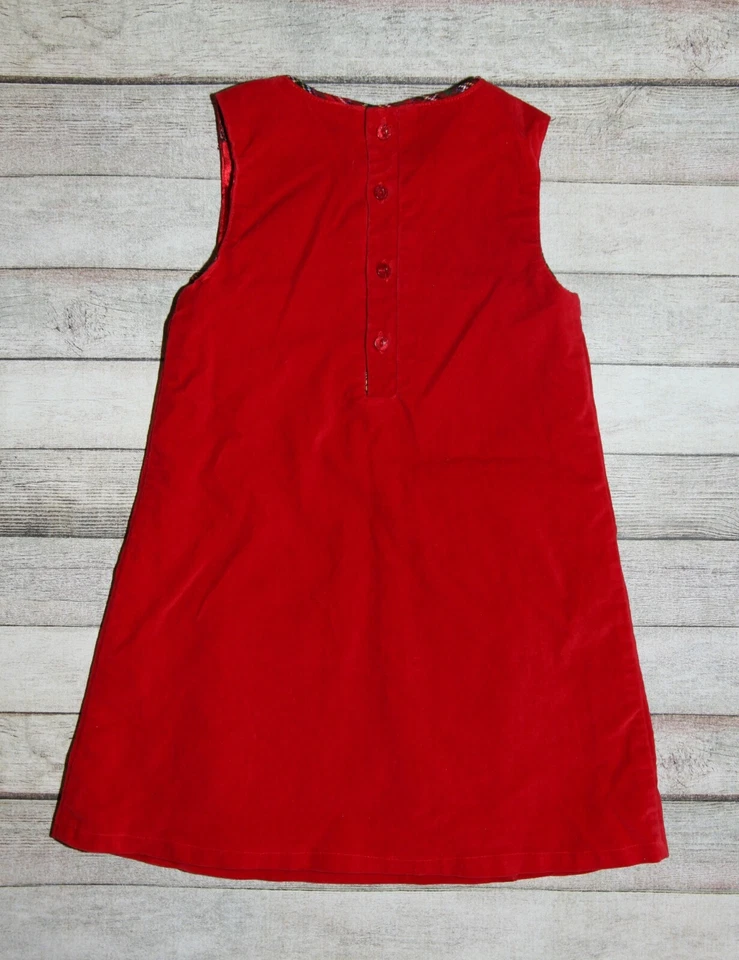 Vestido de Natal IZOD infantil feminino tamanho 4T veludo vermelho forrado de cetim  - Imagem 2 de 4
