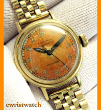 Vintage Ladies Cartier Solid 14K Gold Original Salmon Dial w/14K Gold Bracelet