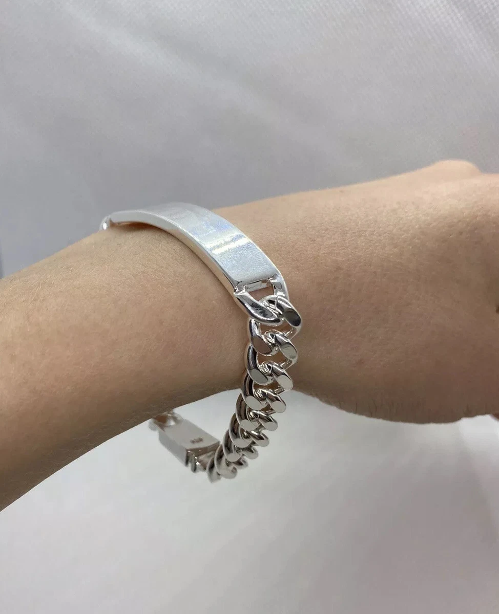 Sterling silver shop id bracelet