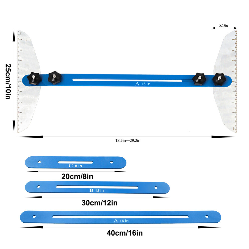 Stair Tread Template Tool - Adjustable Stair Tread Jig With Depth