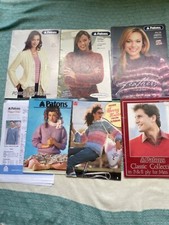 Vintage Craft Patons Knitting Patterns DIY Magazine Books x 7 Value Pack SALE