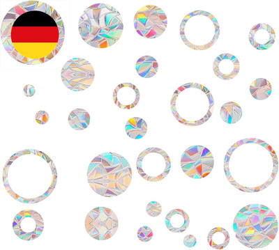 29 bunte runde  Fensteraufkleber-Set, inklusive festen und offenen Kreisen, Voge