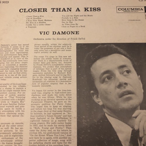 Vic Damone,Closer Than A Kiss Vinyl Lp Columbia Record Vintage Album - Picture 2 of 4