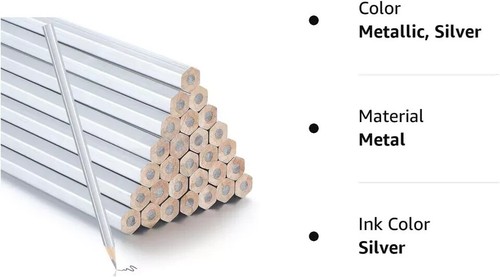48 Packungen Silberbleistift Silberstreifen Schweißer Bleistift Metallic Silber Markierung Sechskant - Bild 8 von 8