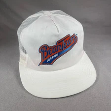 K-Products Bean Team Asgrow Hat Mens One Size White Trucker Cap USA Made Vintage
