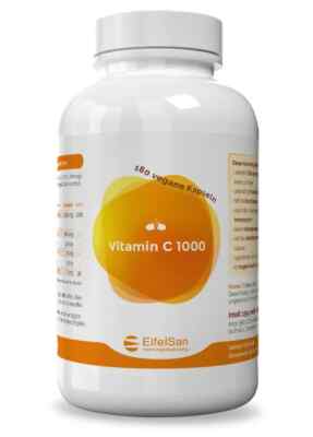 Vitamin C 1000 - 180 Kapseln Ascorbat-Komplex 2 x 500 mg Tagesverzehr - EifelSan