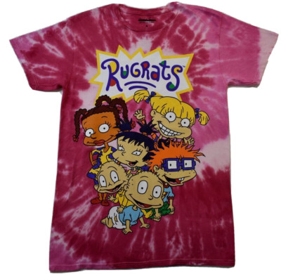 Nickelodeon Mens Rugrats Tie Dye Pink Shirt New S-XL
